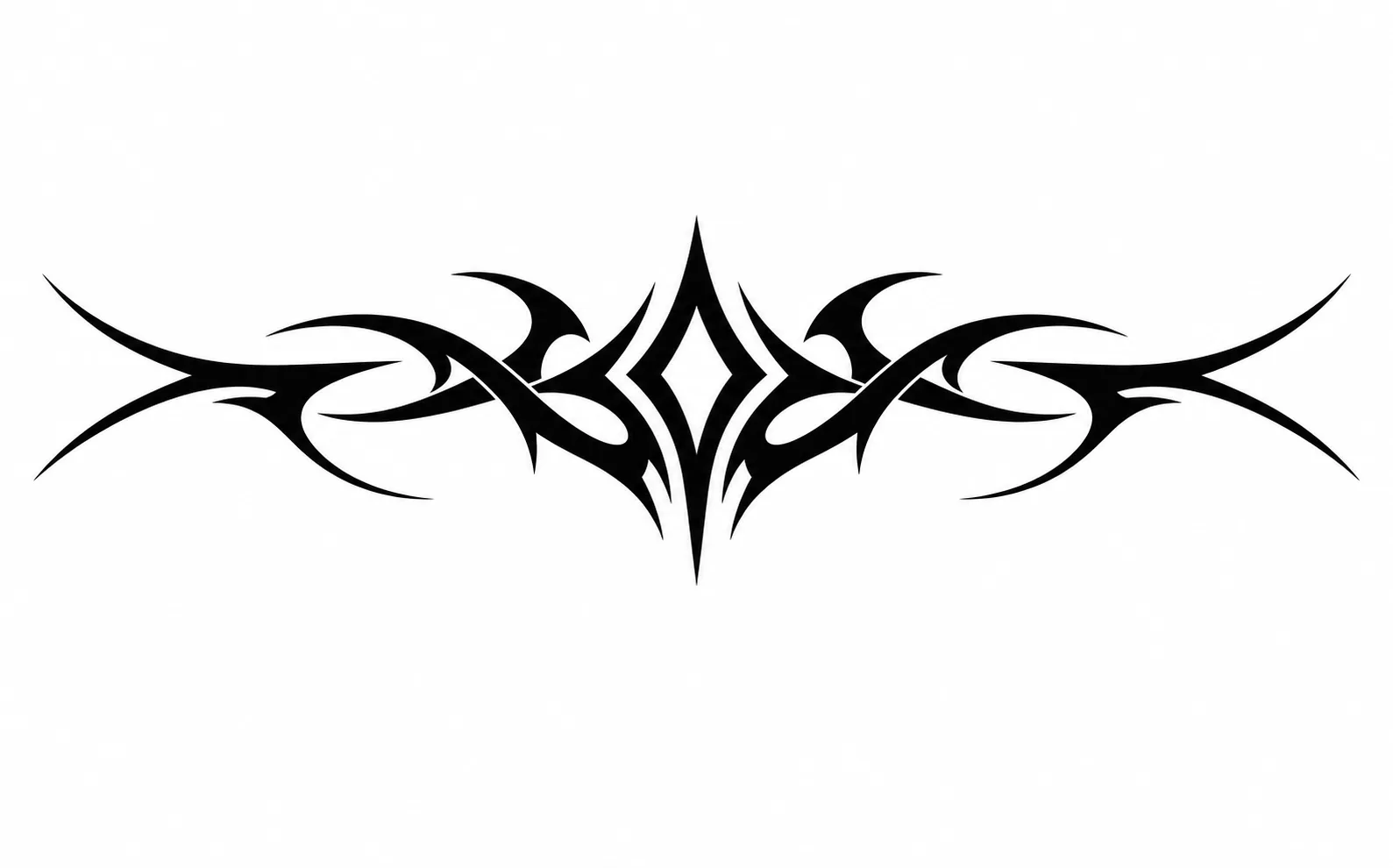 Czarny wzór tatuażu: Tribal 2000 - dolne plecy