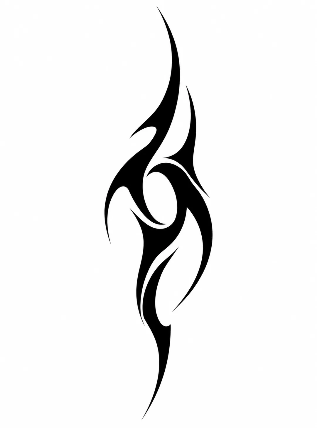 Czarny wzór tatuażu: Tribal - ostre linie