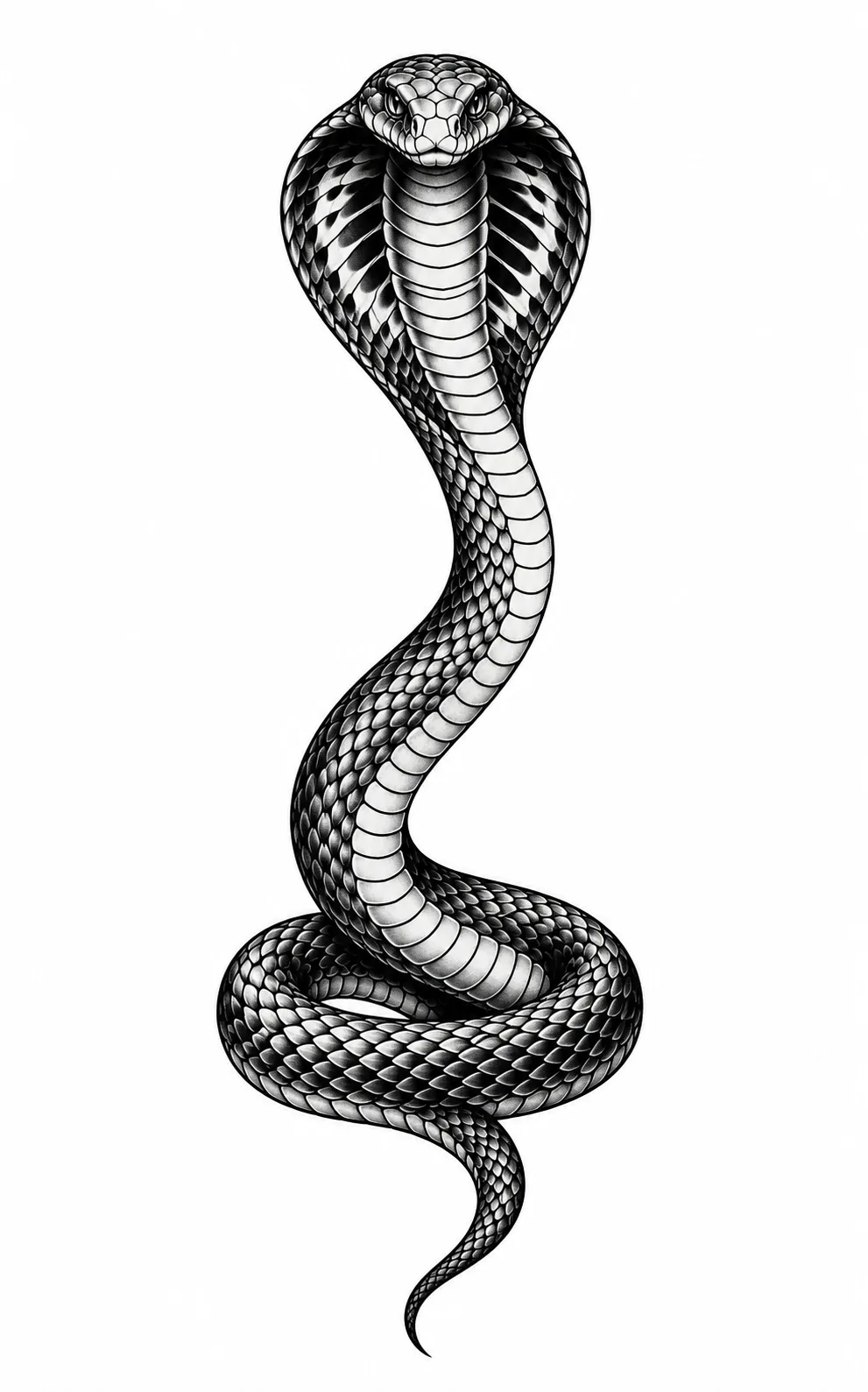 Czarny wzór tatuażu: Kobra - venom