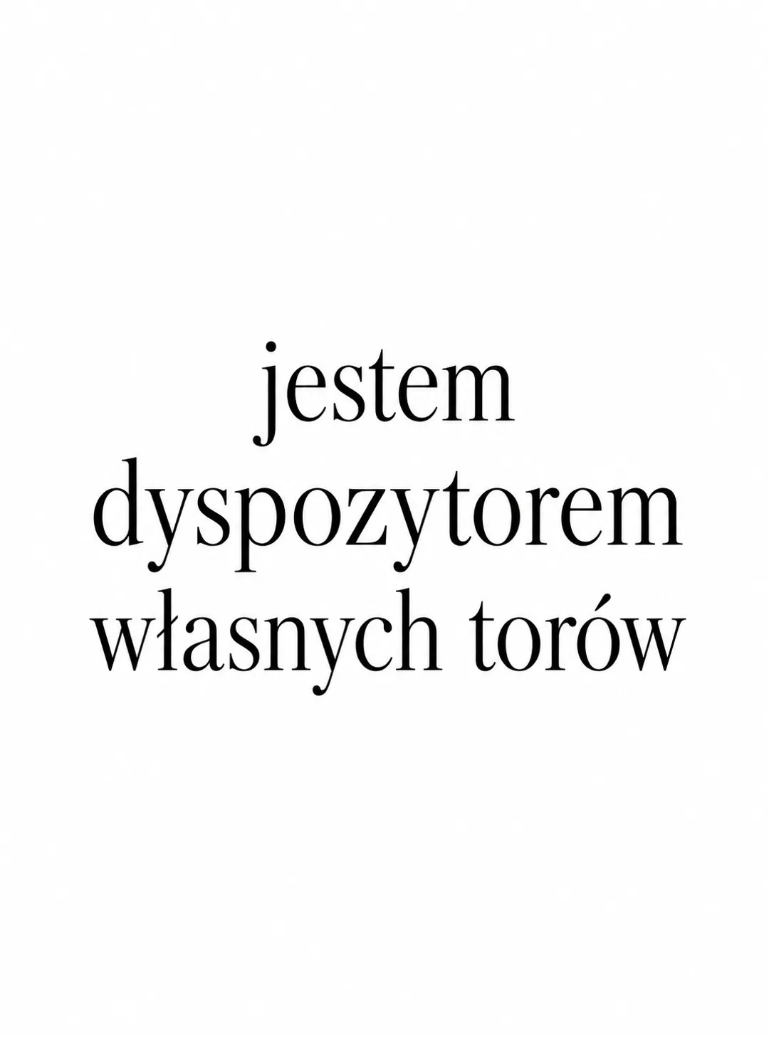 Czarny wzór tatuażu: Jestem dyspozytorem własnych torów
