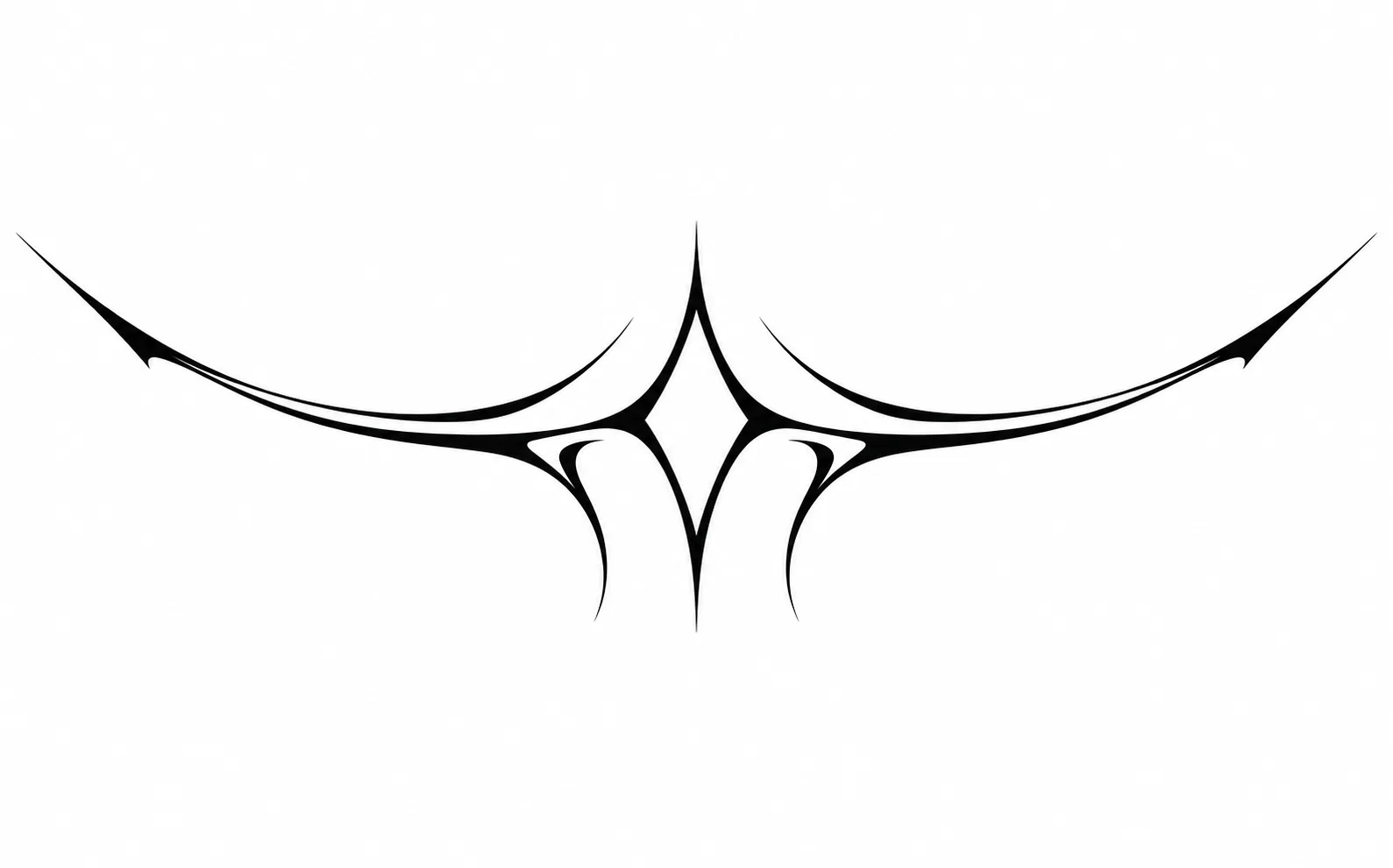 Czarny wzór tatuażu: Luna - kątowy ornament